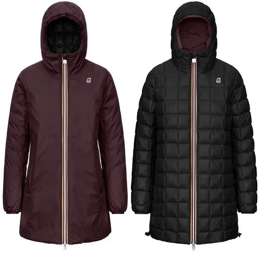 GIUBBINO KWAY DONNA LUNGO - DOUBLE FACE NERO/BORDEAUX