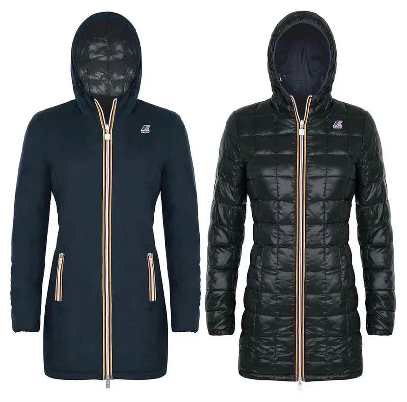 GIUBBINO KWAY DONNA LUNGO  - DOUBLE FACE BLU/NERO