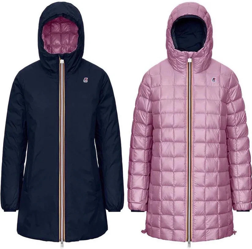 GIUBBINO KWAY DONNA LUNGO  - DOUBLE FACE BLU/ROSA